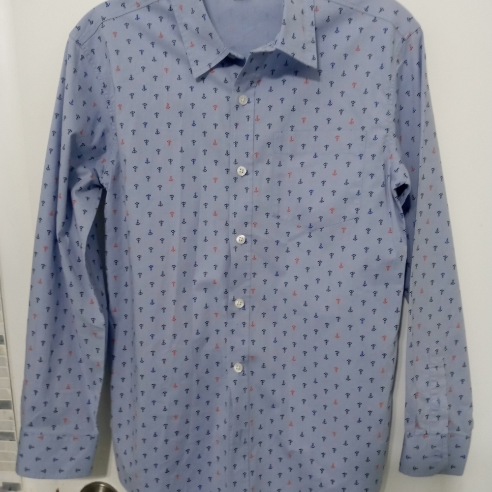 Old Navy Young men's button down casual Short with nautical Anchor Pattern